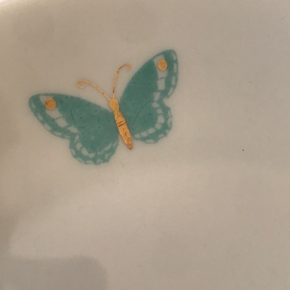 Jean Luce Plate /Blue and Gold Trim Butterflies - Picture 4 of 5